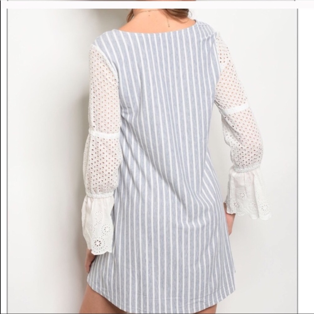 Heathers Gray Eyelet Dress - Picture 3 of 6